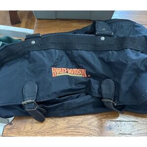 vtg 1990's black‎ harley davidson duffle bag